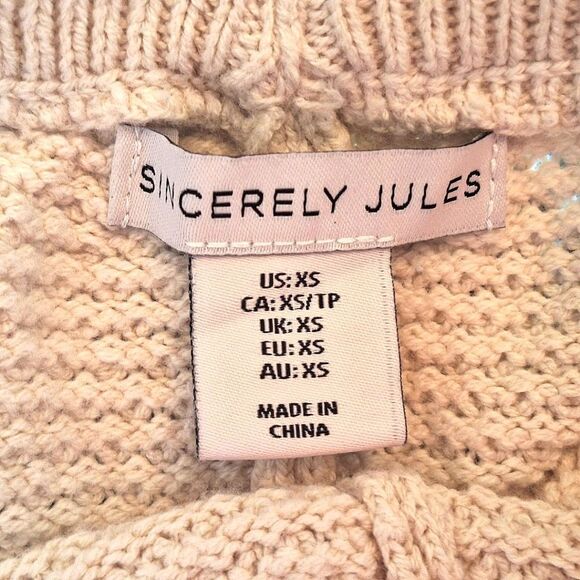 Sincerely Jules Wide Leg Boho Beach Pants Cream Chunky Thermal Knit Cotton XS - Picture 5 of 16